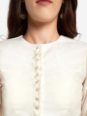white art silk solid blouse - 17585991 - Standard Image - 5
