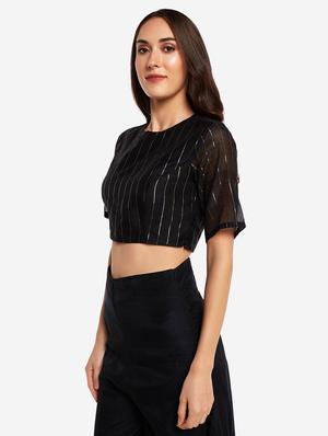 black art silk solid blouse - 17585993 - Standard Image - 2