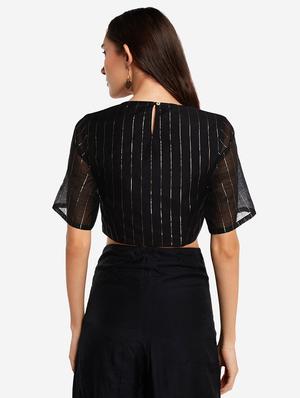 black art silk solid blouse - 17585993 - Standard Image - 3