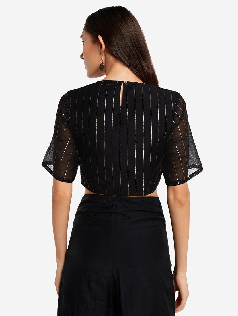 black art silk solid blouse - 17585993 - Zoom Image - 3