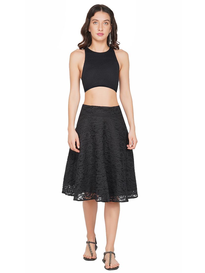 high rise net flared skirt - 17586069 - Zoom Image - 4