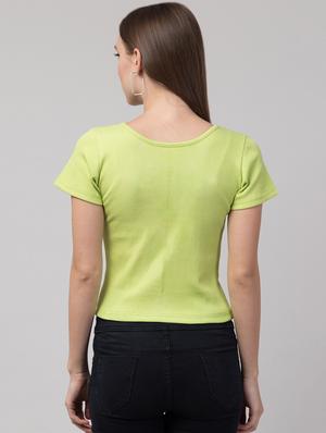green cotton lycra regular top - 17586303 - Standard Image - 3