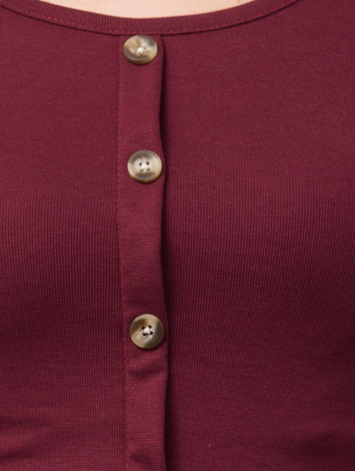 maroon cotton lycra regular top - 17586304 - Zoom Image - 5
