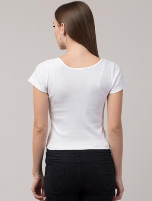 white cotton lycra regular top - 17586307 - Standard Image - 3