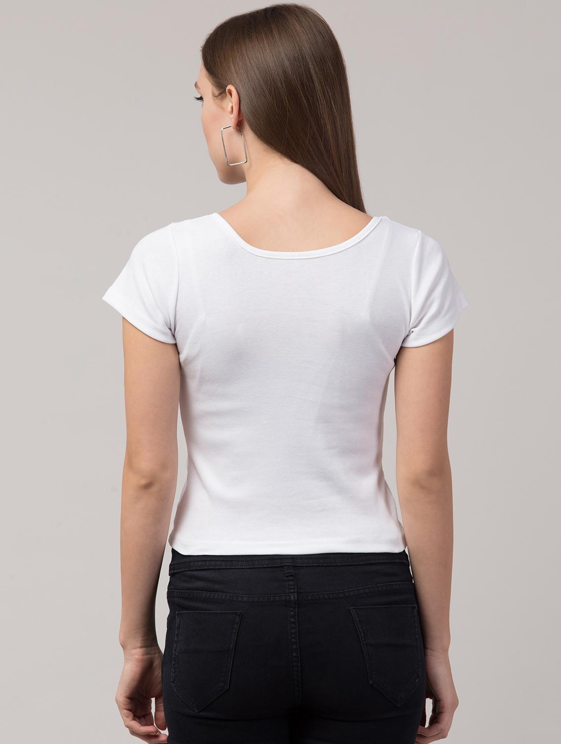 white cotton lycra regular top - 17586307 - Zoom Image - 3