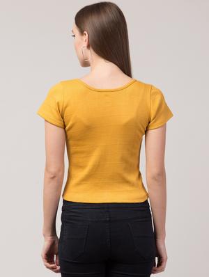 yellow cotton lycra regular top - 17586308 - Standard Image - 3