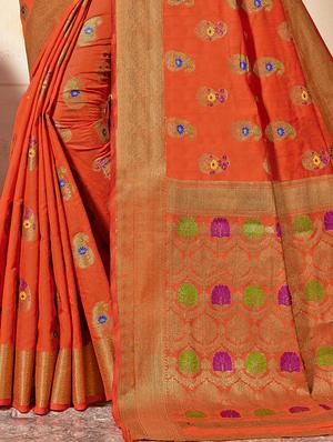 paisley woven saree with blouse - 17586459 - Standard Image - 2