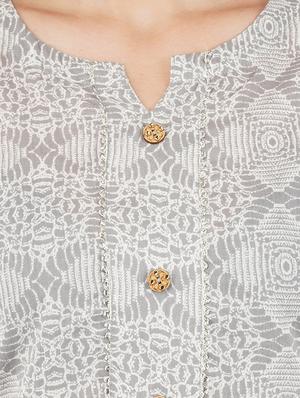 turquoise printed straight kurta - 17586557 - Standard Image - 5