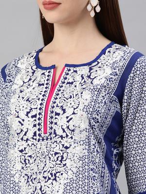 printed straight kurta - 17586584 - Standard Image - 4