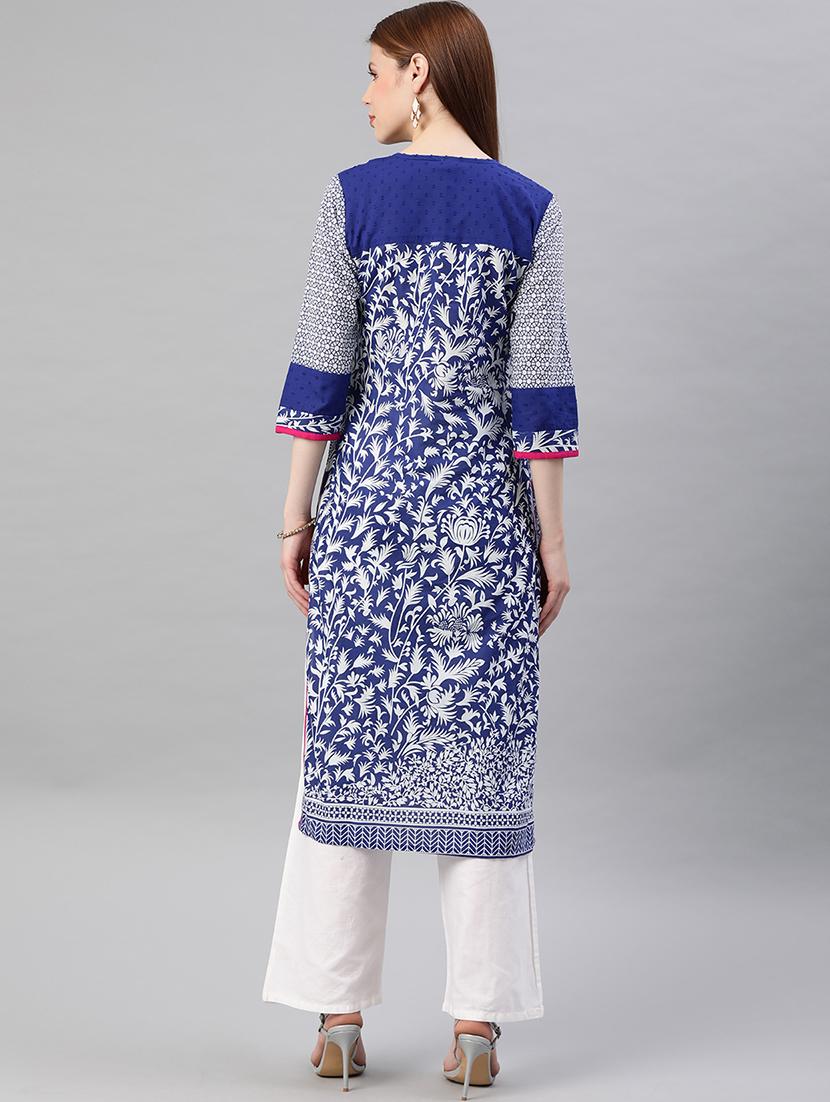 printed straight kurta - 17586584 - Zoom Image - 3
