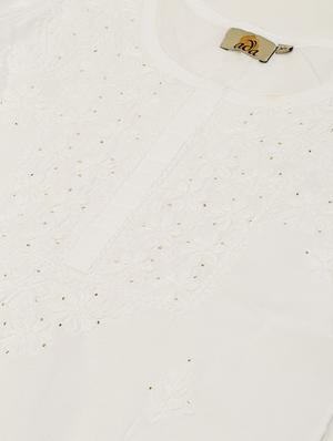 ada hand-embroidered white chikankari kurti with muquish work - 17586617 - Standard Image - 5