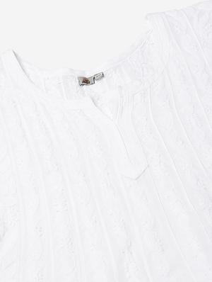 tonal embroidered chikankari cotton a-line kurti - 17586618 - Standard Image - 5