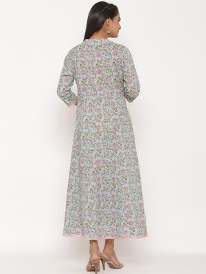 green printed anarkali kurta - 17586899 - Standard Image - 3