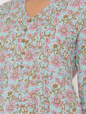 green printed anarkali kurta - 17586899 - Standard Image - 4