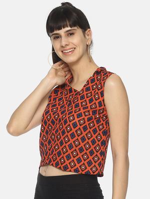 red printed crop top - 17587204 - Standard Image - 2