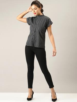 black cotton regular top - 17587219 - Standard Image - 3