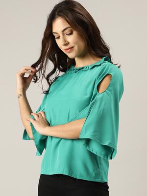 green crepe regular top - 17587228 - Standard Image - 2