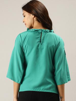 green crepe regular top - 17587228 - Standard Image - 3