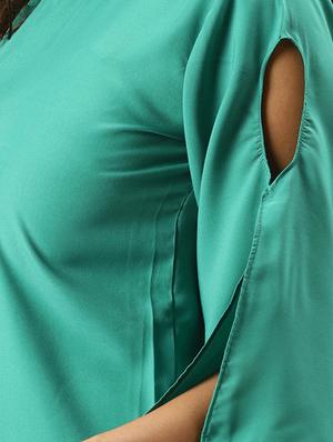 green crepe regular top - 17587228 - Standard Image - 5