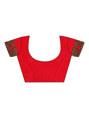 lace bordered embroidered saree with blouse - 17587433 - Standard Image - 4