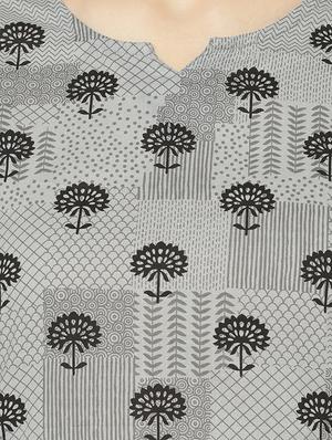 grey cotton kurta palazzo set - 17588126 - Standard Image - 4