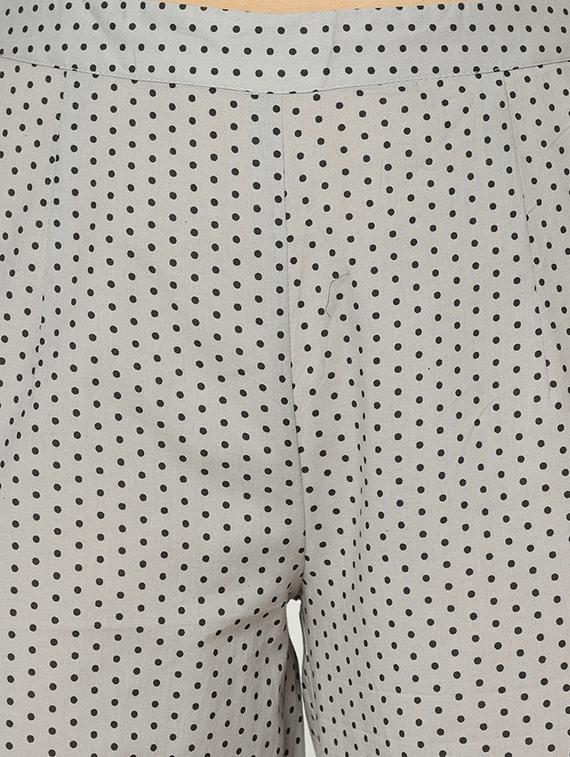 grey cotton kurta palazzo set - 17588126 - Zoom Image - 5