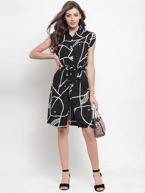 tie front printed dress - 17588225 - Standard Image - 4