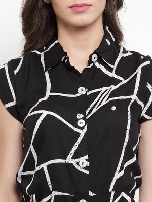 tie front printed dress - 17588225 - Standard Image - 5