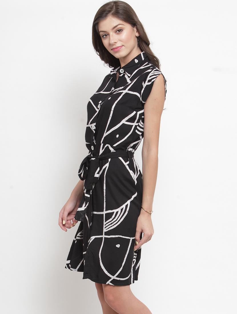 tie front printed dress - 17588225 - Zoom Image - 2