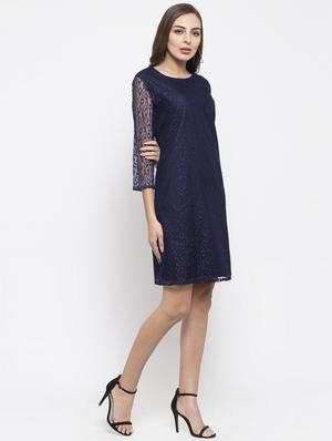boat neck laced sheath dress - 17588241 - Standard Image - 3