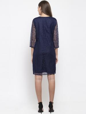 boat neck laced sheath dress - 17588241 - Standard Image - 4