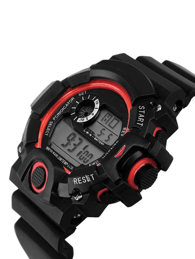 s-shock black digital watch, splash proof, specially design for casual fashion dial color red digital watch - 17588248 - Zoom Image - 2