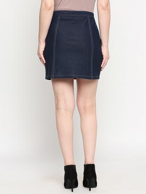 high rise denim skirt - 17588286 - Standard Image - 3