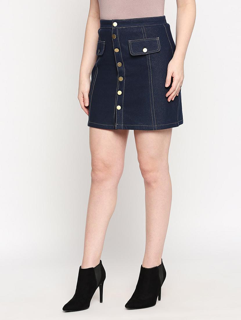 high rise denim skirt - 17588286 - Zoom Image - 2