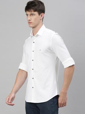 white solid casual shirt - 17588336 - Standard Image - 2