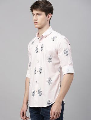 pink floral print casual shirt - 17588415 - Standard Image - 2