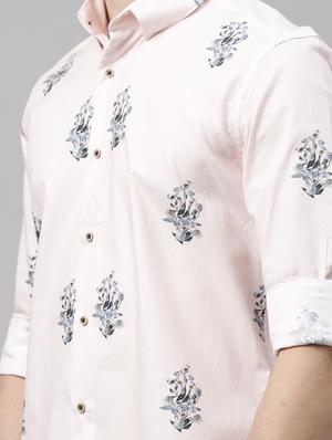 pink floral print casual shirt - 17588415 - Standard Image - 4