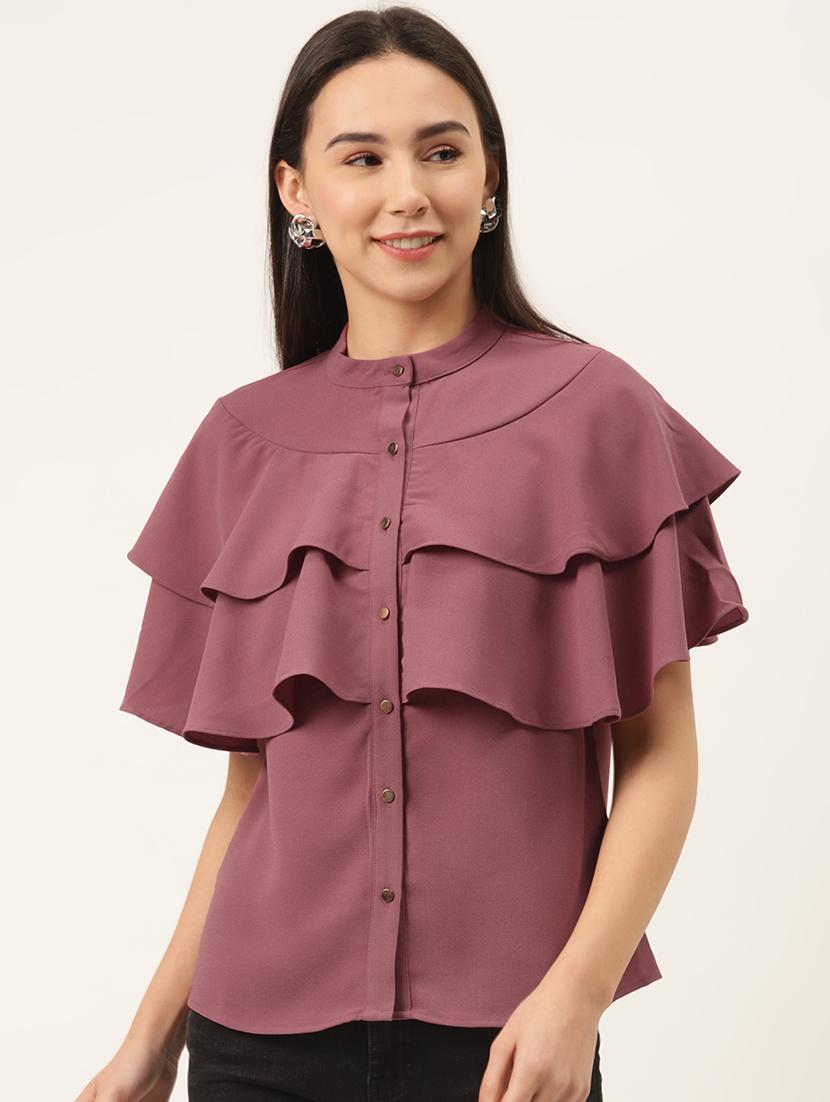 mandarin neck layered top - 17589397 - Zoom Image - 1