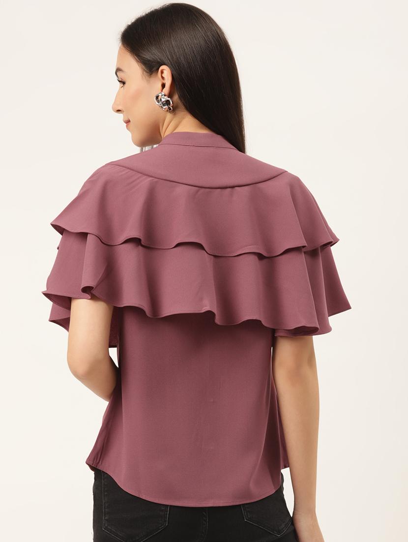 mandarin neck layered top - 17589397 - Zoom Image - 3