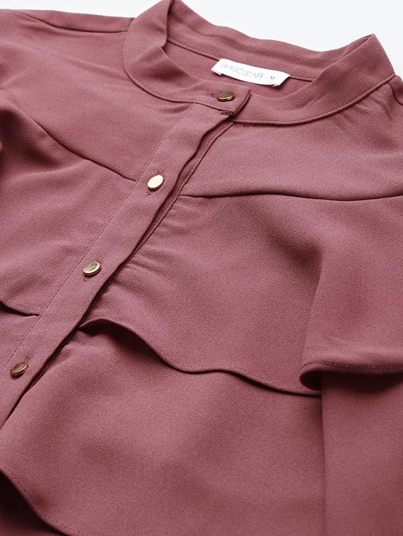 mandarin neck layered top - 17589397 - Zoom Image - 5
