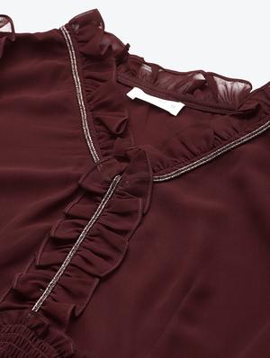frill detail peplum top - 17589402 - Standard Image - 5