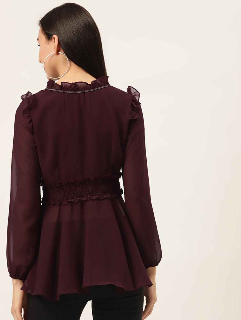 frill detail peplum top - 17589402 - Zoom Image - 3