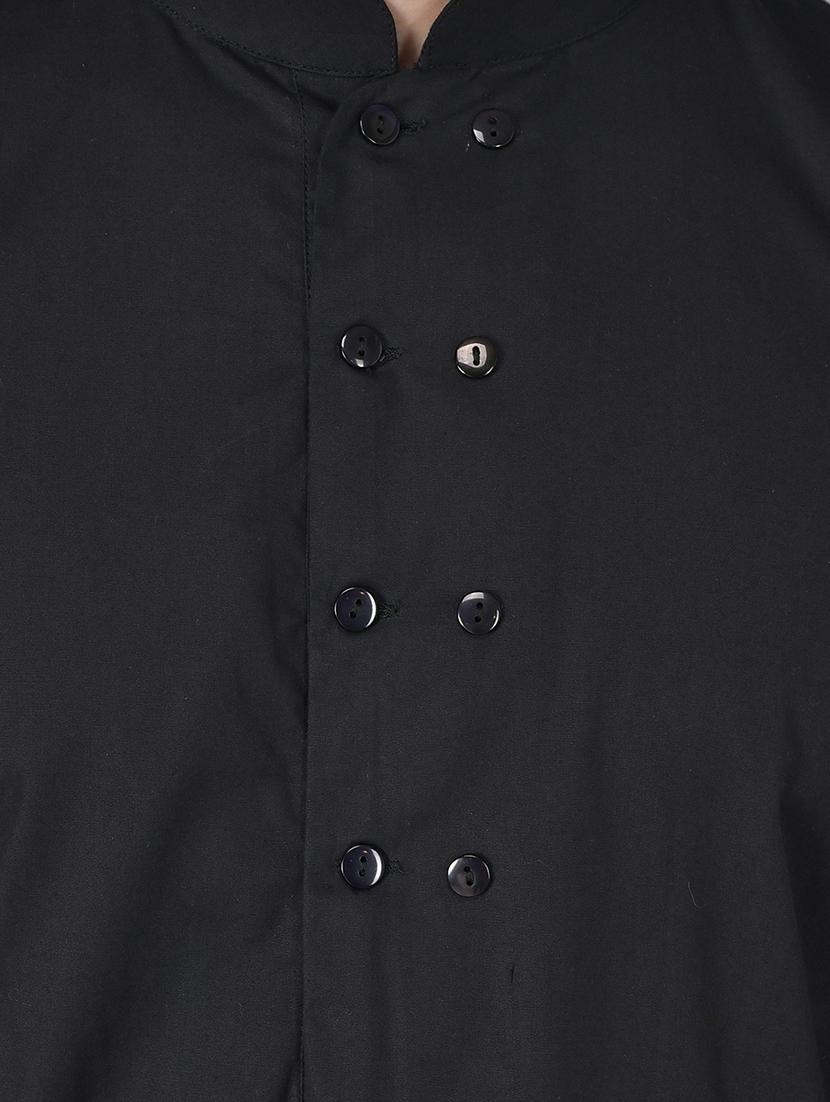 black solid long kurta - 17590254 - Zoom Image - 4