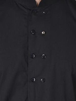 black solid long kurta - 17590257 - Standard Image - 5