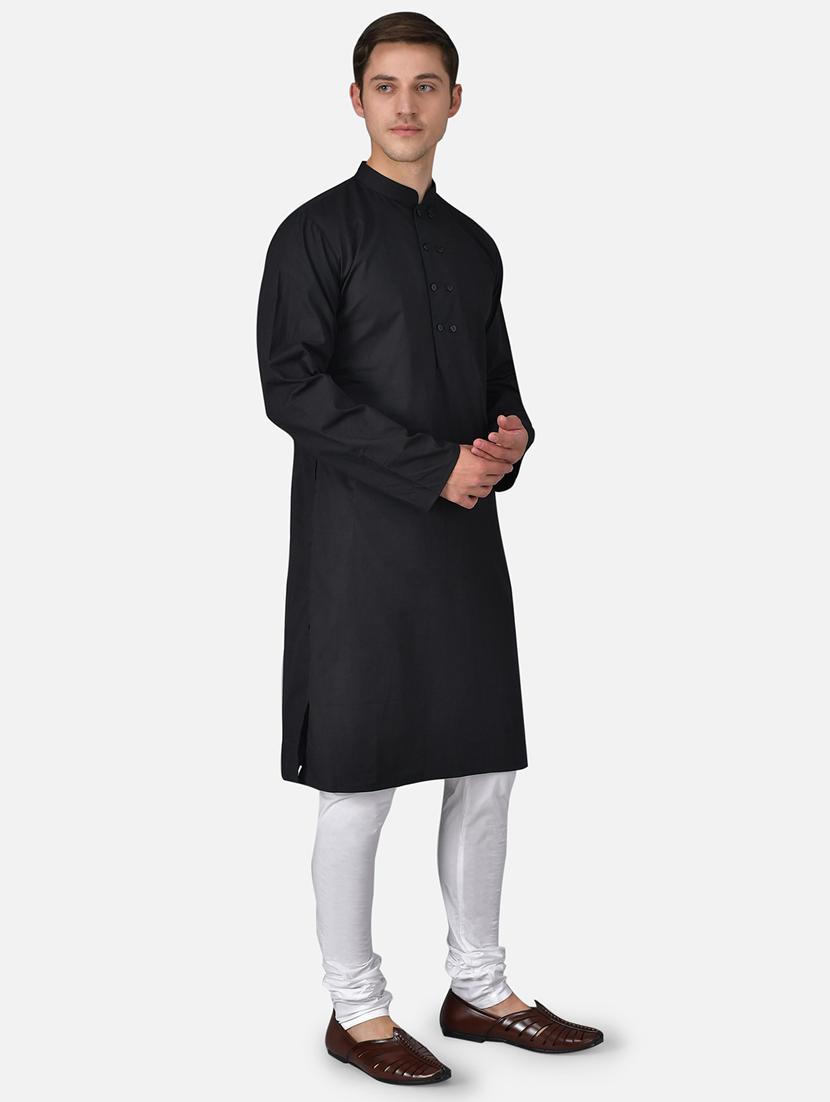 black solid long kurta - 17590257 - Zoom Image - 2