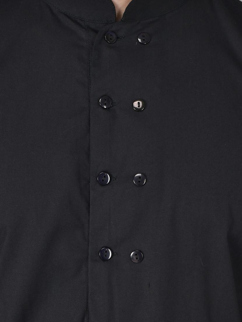 black solid long kurta - 17590257 - Zoom Image - 5