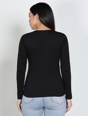 v-neck solid tee - 17590322 - Standard Image - 3
