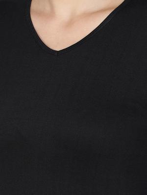 v-neck solid tee - 17590322 - Standard Image - 5