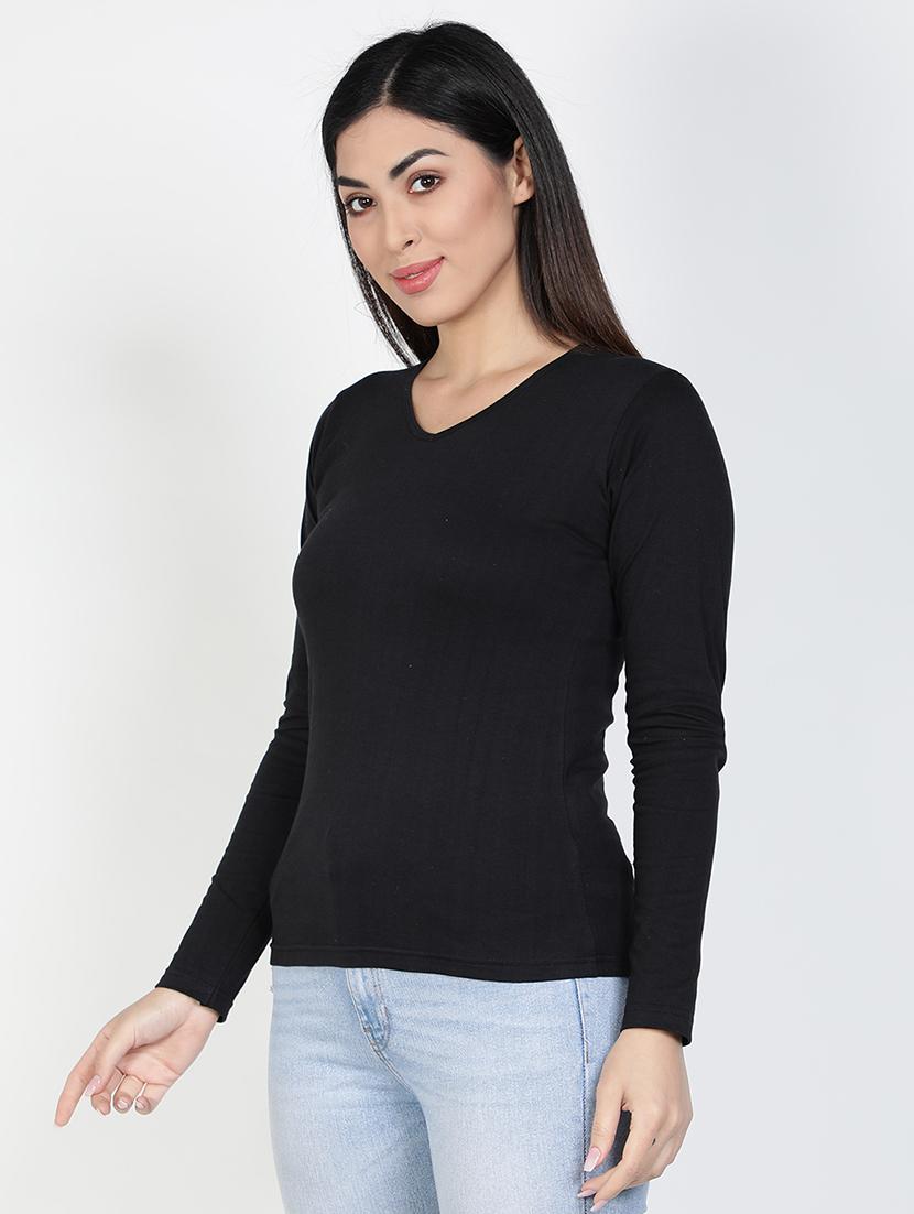 v-neck solid tee - 17590322 - Zoom Image - 2