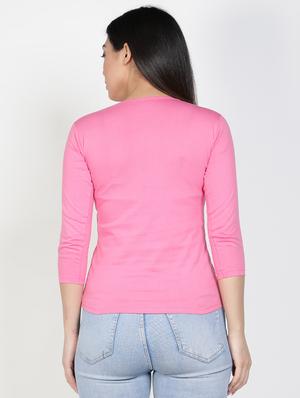 v-neck solid tee - 17590324 - Standard Image - 3